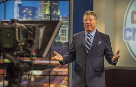 spokesperson on set for new york state auto dealers association newsletter video