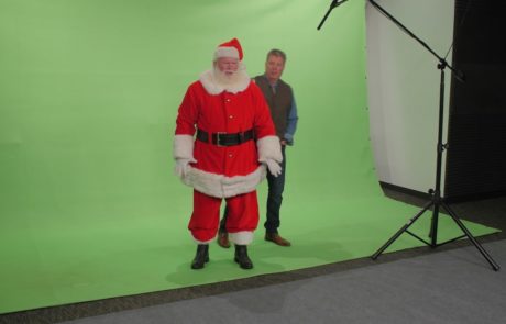 santa on green screen video studio 